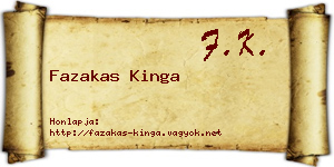 Fazakas Kinga névjegykártya